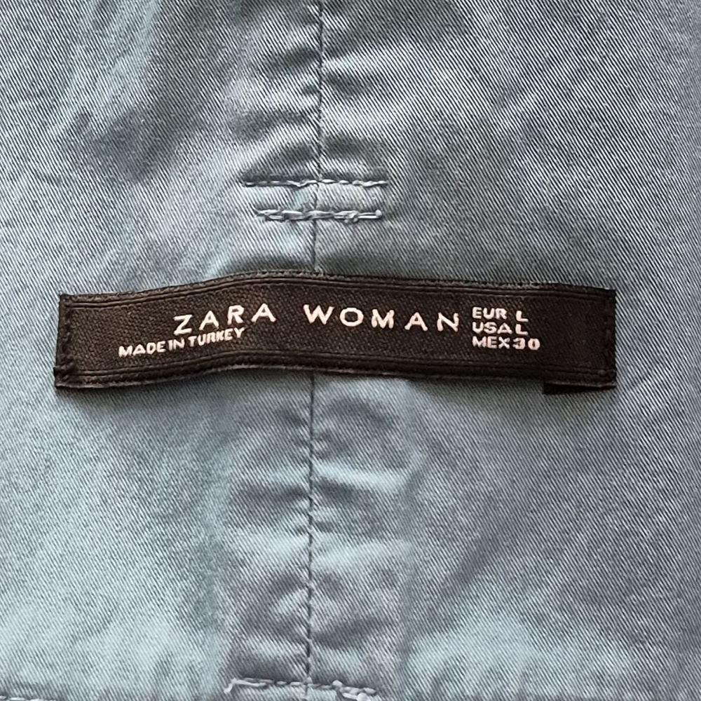 Zara Cropped Twill Paperbag Waist Pants Sz L - Picture 8 of 8